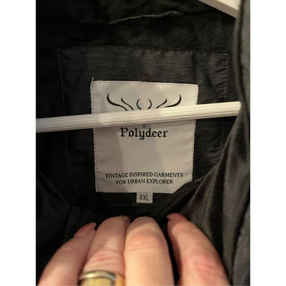 Polydeer Black Quilted Puffer Coat Hidden Zipper sz XXL NWOT - Picture 3 of 13